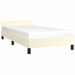 Avis Maison Chic Lit adulte - Cadre Structure de lit avec tête de lit Contemporain Crème 90x200 cm Similicuir -MN80638