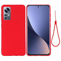 Coque en silicone antichoc avec sangle rouge pour votre Xiaomi 12/12X