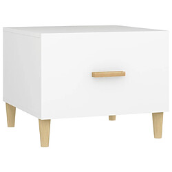 Maison Chic Table basse,Table Console Table d'appoint, Table pour salon Blanc 50x50x40 cm Bois d'ingénierie -MN35897