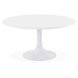 Alterego Table basse lounge DETROY blanche - Ø 90 cm