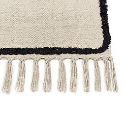 Acheter Beliani Tapis en coton beige et noir 80 x 150 cm KONUR