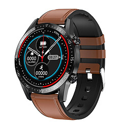 Universal Smartwatch Homme IP68 Imperméable ECG Fréquence cardiaque Pression artérielle Smartwatch (Marron)