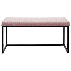 Avis The Home Deco Factory Banc en métal assise en velours Giulia rose poudré.