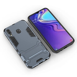 Wewoo Coque antichoc PC + TPU pour Galaxy M20, avec support (bleu marine)