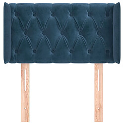 Avis Maison Chic Tête de lit scandinave avec oreilles,meuble de chambre Bleu Foncé 83x16x78/88 cm Velours -MN33629