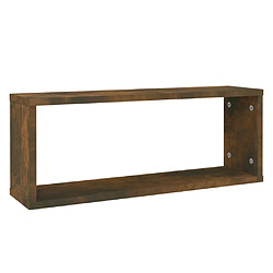 Avis Maison Chic Lot de 4 Étagères murales,Étagère Rangement flottate cube Chêne fumé 60x15x23 cm Bois -MN98392