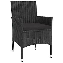 Maison Chic Mobilier à dîner 5 pcs de jardin avec coussins - Ensemble table et chaises d'extérieur - Salon/Mobilier de jardin classique Noir Résine tressée -MN27377 pas cher