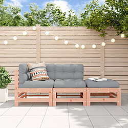 vidaXL Salon de jardin 3 pcs avec coussins bois massif douglas