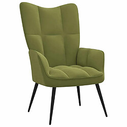 Maison Chic Chaise de relaxation | Fauteuil relax avec repose-pied Vert clair Velours -GKD23897 pas cher