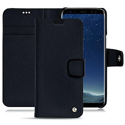 Housse cuir Samsung Galaxy S8 - Rabat portefeuille - Noir élégant ( Noir / Black ) - NOREVE