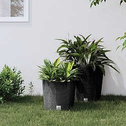 Maison Chic Jardinière,Bac à fleurs - pot de fleur et intérieur amovible anthracite 15 /15,3 L rotin PP -GKD58611