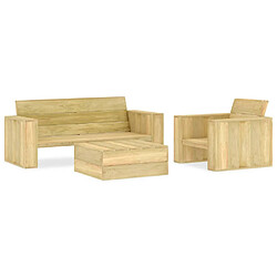 Maison Chic Salon de jardin 3 pcs - Table et chaises d'extérieur - Mobilier/Meubles de jardin Moderne Bois de pin imprégné -MN85494