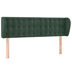 vidaXL Tête de lit avec oreilles Vert foncé 147x23x78/88 cm Velours