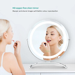 EMKE LED Hollywood Miroir de Maquillage Rond avec Interrupteur Tactile Dimmable 3 Couleurs claires 360° Rotatif, Blanc Diamètre 50cm