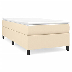 vidaXL Sommier à lattes de lit et matelas Crème 90x190 cm Tissu