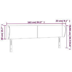 vidaXL Tête de lit avec oreilles Blanc 163x23x78/88 cm Similicuir pas cher