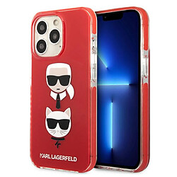 karl lagerfeld klhcp13ltpe2tr iphone 13 pro / 13 6,1" coque dur czerwony/rouge karl&choupette head