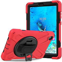 Coque en TPU + Silicone avec béquille pivotante à 360° et fente pour stylo rouge pour votre Lenovo Tab M8 8 TB-8505F/8505X 2019