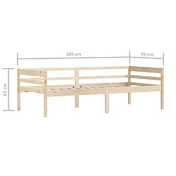 vidaXL Cadre de lit sans matelas bois de pin massif 90x200 cm pas cher