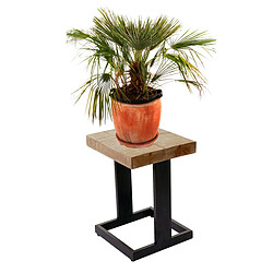 Mendler Tabouret de fleurs HWC-A15, porte-fleurs, table à plantes, bois massif de sapin, rustique 48x36x32cm