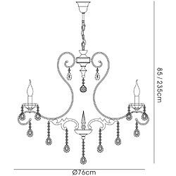 Avis Luminaire Center Suspension Vela 8 Ampoules chrome poli/cristal