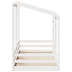 Acheter Vidaxl Lit pour enfants avec toit blanc 90x200 cm bois massif de pin