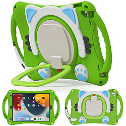 Coque en TPU antichoc avec béquille rotative et bandoulière Vert/bleu bébé pour votre iPad Pro 10.5-pouces (2017)/Air 10.5 pouces (2019)/10.2 (2020)/(2019)/(2021)