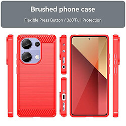 Htdmobiles Coque pour Xiaomi Redmi Note 13 Pro 4G / Poco M6 Pro 4G - housse etui silicone gel carbone + film ecran - ROUGE