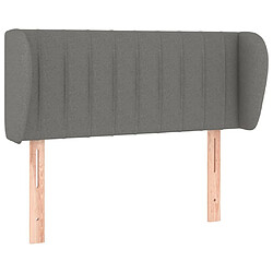 Maison Chic Tête de lit scandinave avec oreilles,meuble de chambre Gris foncé 93x23x78/88 cm Tissu -MN20643