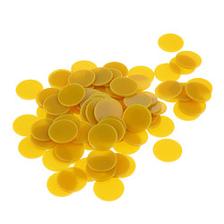 Avis 100x 25 Mm En Plastique Casino Jetons De Poker Bingo Marqueurs Jeton Jouet Cadeau Or Jaune