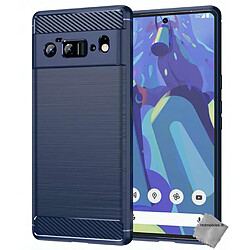 Htdmobiles Coque silicone gel carbone pour Google Pixel 6 Pro + verre trempe - BLEU FONCE