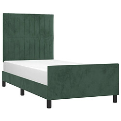 Avis Maison Chic Cadre/structure de lit avec tête de lit pour adulte - Lit Moderne Chambre Vert foncé 80x200 cm Velours -MN47450