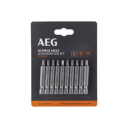 Embouts de vissage AEG - 50 mm - Acier - 10 pcs - HEX3