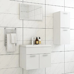 ComfortXL Ensemble De Meubles De Salle De Bain Blanc Bois D'ingénierie