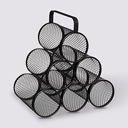 Pegane Rack à bouteilles, range bouteilles en métal coloris noir - Longueur 28 x Profondeur 18,5 x Hauteur 25 cm