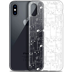 Caseink Coque arrière Apple iPhone Xs / X (5.8 ) Crystal Gel HD [ Nouvelle Collection - Souple - Antichoc - Imprimé en France] Chien Blanc