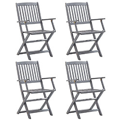 vidaXL Chaises pliables d'extérieur lot de 4 Bois d'acacia solide