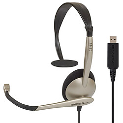 Casque d'Écoute Filaire USB avec Microphone Anti-bruit, Bureau Vidéoconférence, , Beige, KOSS, CS95 USB