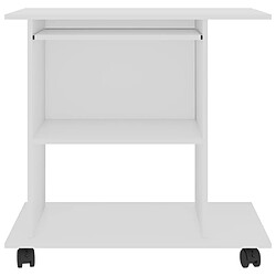 Avis vidaXL Bureau d'ordinateur Blanc 80x50x75 cm Bois d'ingénierie