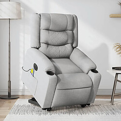 Maison Chic Fauteuil Relax pour salon, Fauteuil inclinable de massage électrique Gris clair Tissu -GKD72738