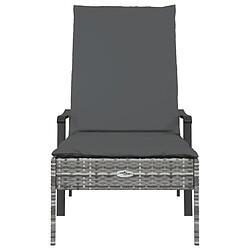 Avis Maison Chic Chaise longue avec coussin | Bain de soleil Relax | Transat gris résine tressée -GKD42870