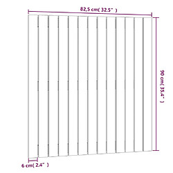 vidaXL Tête de lit murale Blanc 82,5x3x90 cm Bois massif de pin pas cher