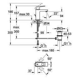 Grohe Mitigeur bidet Eurocube 23138000