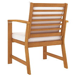 Acheter Maison Chic Lot de 2 Chaises de jardin,Fauteuil d'extérieur avec coussin crème Bois d'acacia massif -MN43524