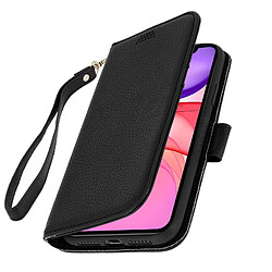 Avizar Housse iPhone 11 Étui Folio Porte carte Support Vidéo Noir