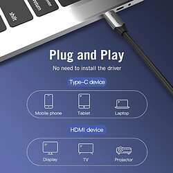 Universal Câble USB C HDMI 4K C à HDMI 60Hz Thunderbolt 3 pour Huawei P40 Mate 30 Pro Apple Notebook Air iPad Câble USB C pas cher