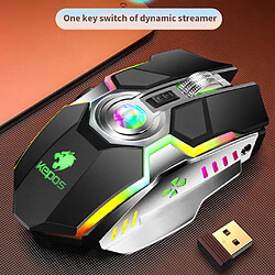 Universal Souris gaming sans fil G80 Souris gaming rechargeable Silencieuse et ergonomique Souris RGB rétroéclairée à 7 boutons 1600 ppp pour les gamers professionnels de l'informatique