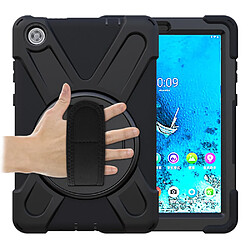 Coque en TPU + Silicone avec béquille pivotante à 360° et fente pour stylo noir pour votre Lenovo Tab M8 8 TB-8505F/8505X 2019