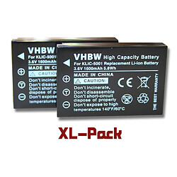 vhbw set de 2 batteries 1600mAh pour Kodak Easyshare DX3600 DX6490 DX7440 DX7590 DX7630 P712 P850 P880 Z7590 Z730 Z760 comme Klic-5001, DB-L50, BP-243