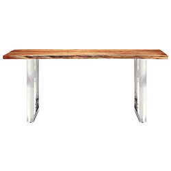 vidaXL Table à dîner à live edge Bois d'acacia massif 200 cm 3,8 cm